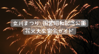 【2025年最新】立川まつり国営昭和記念公園花火大会完全ガイド：日程・穴場・アクセスも網羅！